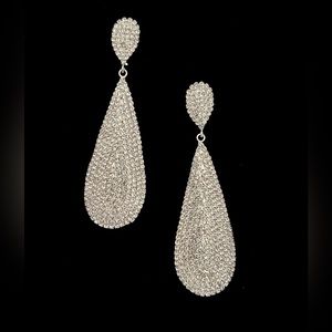 NEW Rhinestone Long Teardrop Earrings